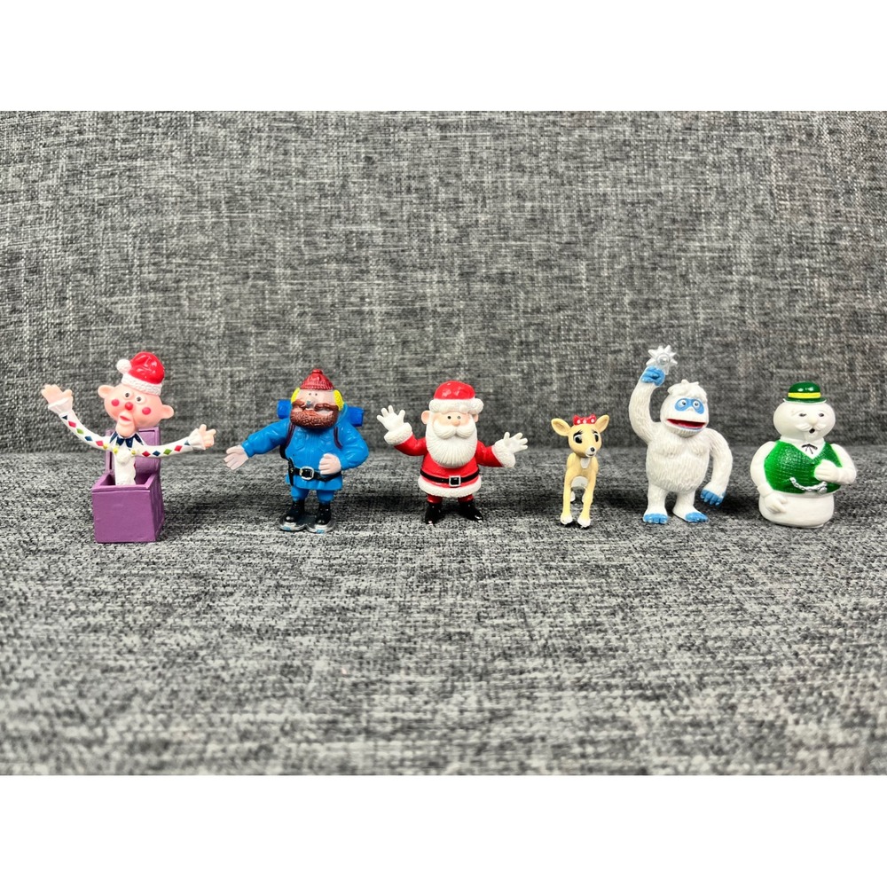 Rudolph Red-Nosed Reindeer Figure Set Santa Yukon Bumble Sam Clarice 6pc
